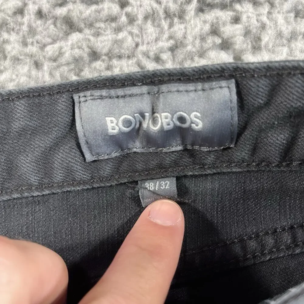 Bonobos Men Travel Jean Pants by Bonobos Black Stretch Denim Size 38x32